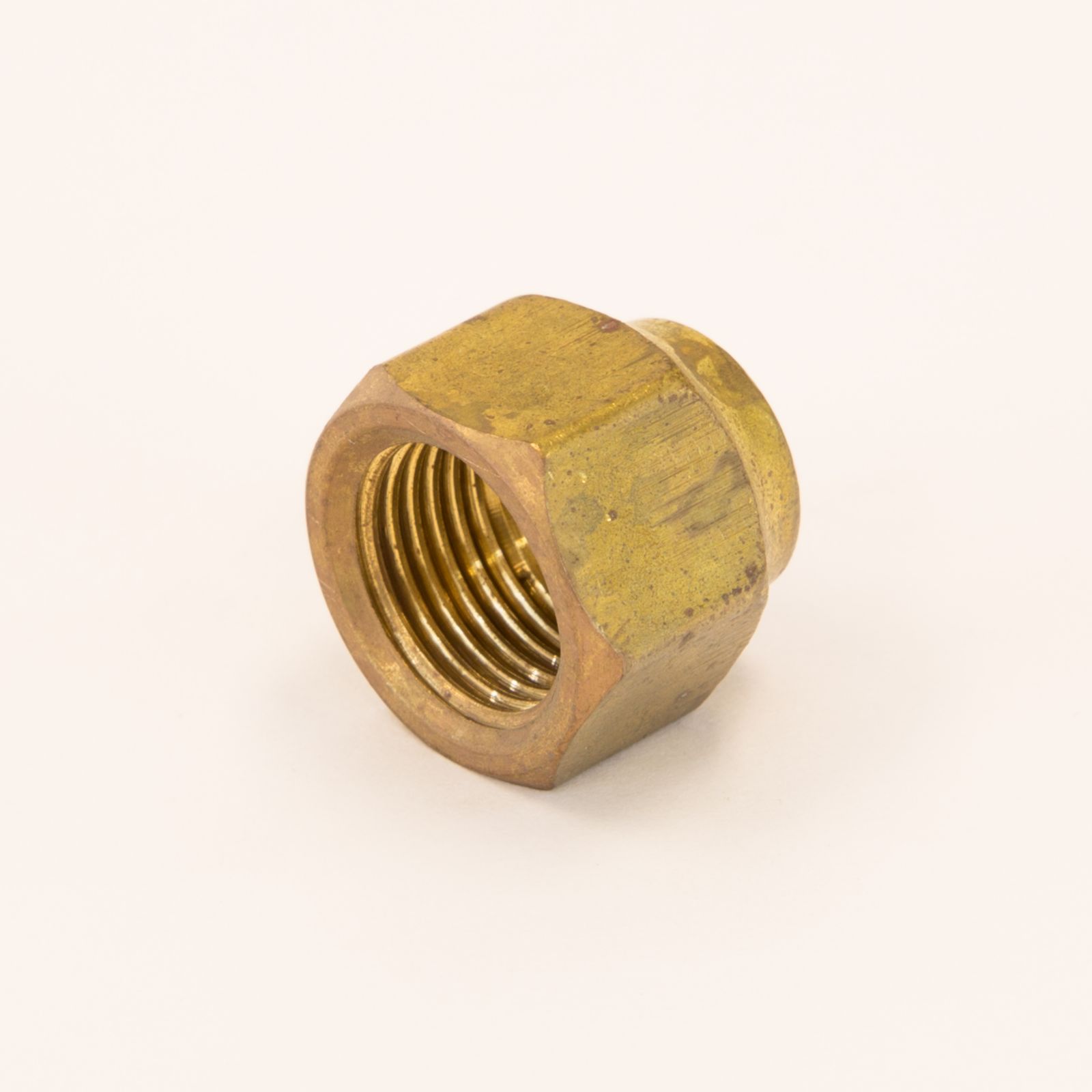 BFFNRS464 - Brass Flare Nut Tube Connection, Short Forged, Reducing, 3/8" O.D. Flare X 1/4" O.D. Tube Size, 13/16" O.D. Hex